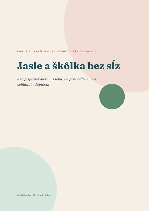 Obálka príručky Jasle a škôlka bez sĺz